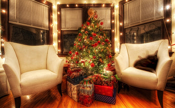 Holidays, Decorations, Christmas, Room, Christmas Tree, Chairs, Presents, Gifts, Armchairs HD wallpaper