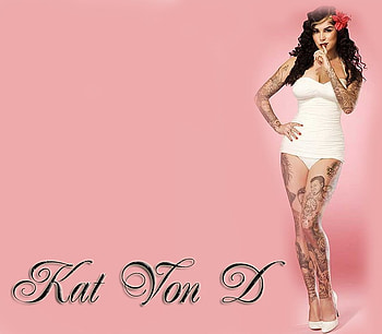 Kat von D, tattoo, , pink HD wallpaper