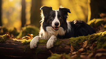 Border Collie in Autumn Forest, Animal, dog, border collie HD wallpaper