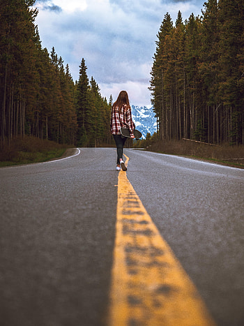 Miscellanea, Miscellaneous, Road, Markup, Girl, Skate HD phone wallpaper