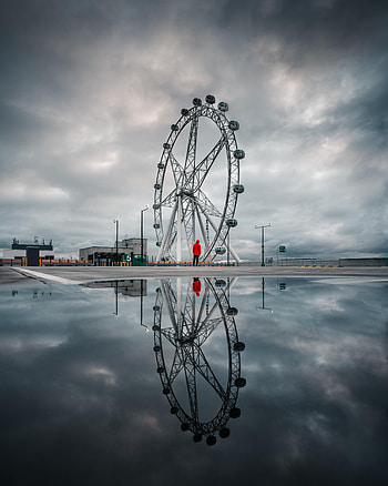 Reflection, Miscellanea, Miscellaneous, Ferris Wheel, Human, Person, Loneliness HD phone wallpaper