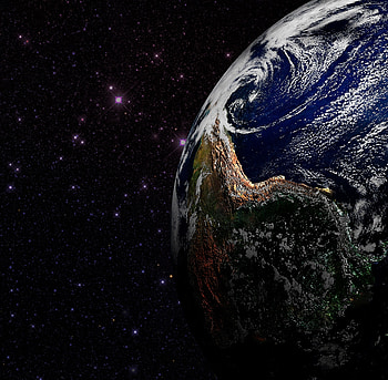 Earth planet, stars, space HD wallpaper