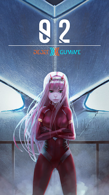 Zero Two, robot, uniform, horns, green eyes, pink hair, long hair, Zero Two (Darling in the FranXX), Anime, Darling in the FranXX HD phone wallpaper