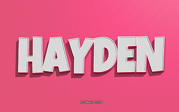 Hayden, pink lines background, with names, Hayden name, female names, Hayden greeting card, line art, with Hayden name HD wallpaper