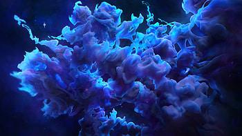 Blue ink clouds, close up HD wallpaper
