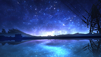 Starlit Digital Horizon: Landscape Sky Masterpiece, landscape, sky, Stars, Digital Art HD wallpaper
