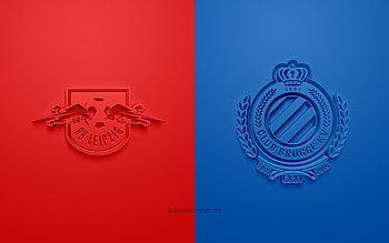 RB Leipzig vs Club Brugge KV, 2021, UEFA Champions League, Group А, 3D logos, red blue background, Champions League, football match, 2021 Champions League, Club Brugge KV, RB Leipzig HD wallpaper