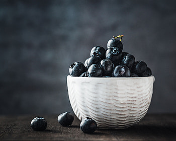 Food, Bilberries, Berries, Bowl, Ripe, Fresh HD wallpaper