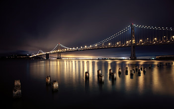 San Francisco Travels, Night bridge, Mobile , Stunning night view HD wallpaper
