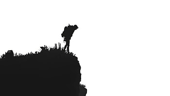 Black & White, Silhouette, Video Game, Cairn HD wallpaper