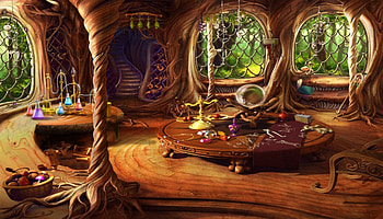 Elf Hall, cute, treehouse, kid safe, fantasy HD wallpaper