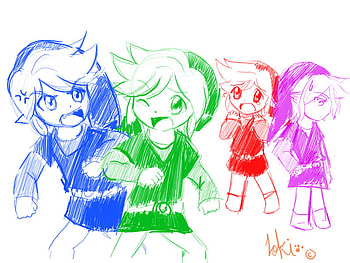 I wish you guys would stop Fighting!, blue, colorful, stop fighting, fourswords, green, red, zelda, video games, vio HD wallpaper