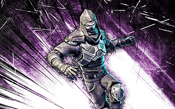 Enforcer, grunge art, Fortnite Battle Royale, Fortnite characters, Enforcer Skin, violet abstract rays, Fortnite, Enforcer Fortnite HD wallpaper