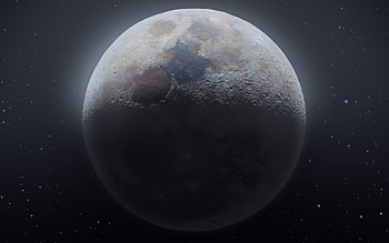 Moon, , stars, galaxy, digital art, sci-fi, universe, NASA, Moon from space HD wallpaper
