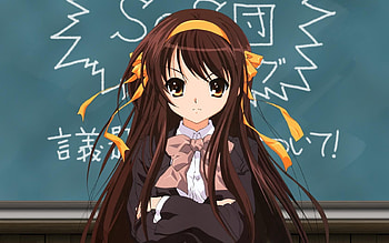 Anime, Girl, Board, Brunette, Dissatisfaction, Discontent HD wallpaper