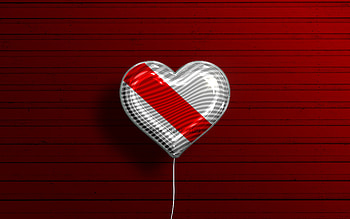 I Love Strasbourg, , realistic balloons, red wooden background, Day of Strasbourg, french cities, flag of Strasbourg, France, balloon with flag, Strasbourg flag, Strasbourg HD wallpaper