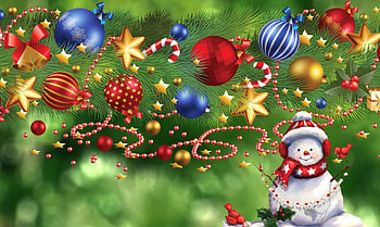Christmas decoration, snowman, magic, digital, pretty, art, Christmas, green, beautiful HD wallpaper