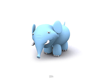 3d elephant, blue , abstract, animals, entertainment, other, cute, funny HD wallpaper