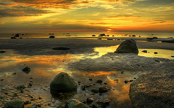 Nature, Water, Stones, Sea, Ripples, Ripple, Lie, Evening, Low Tide, Lie Down HD wallpaper