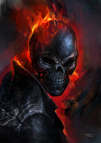Dark, Ghost Rider, marvel's hero, artwork HD phone wallpaper