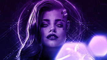 Sombra Overwatch Purple Portrait , sombra, overwatch, games, artstation HD wallpaper