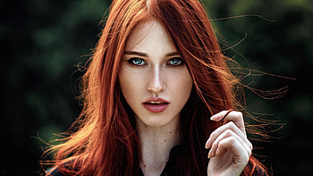 Pretty Face, mode, face, redhead, woman HD wallpaper