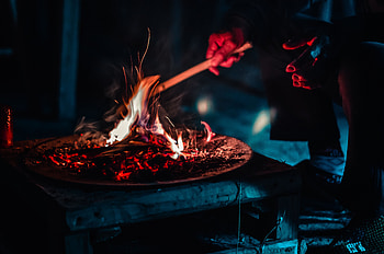 Fire, Bonfire, Dark, Sparks, Ash HD wallpaper