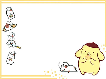 Pom Pom Purin, Yellow, Food, Simple, Kawaii, Dog, Cute HD wallpaper