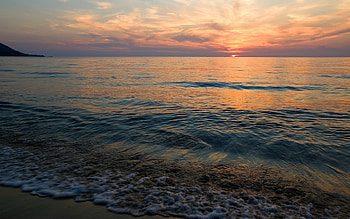 Landscape, Sunset, Sky, Sea HD wallpaper