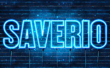 Saverio, , with names, Saverio name, blue neon lights, Saverio Birtay, Happy Birtay Saverio, popular italian male names, with Saverio name HD wallpaper