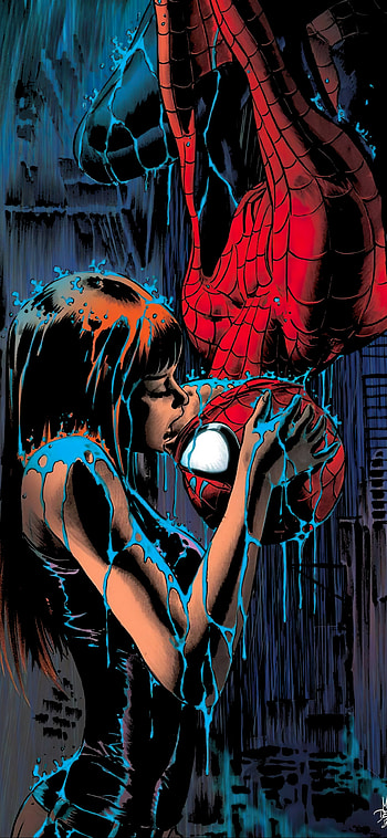 Mary Jane, Spidey heroine, Vibrant background, Glamorous redhead HD phone wallpaper