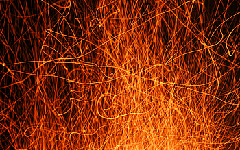 orange neon rays, , neon patterns, fire textures, macro, neon rays, neon backgrounds, chaotic patterns HD wallpaper