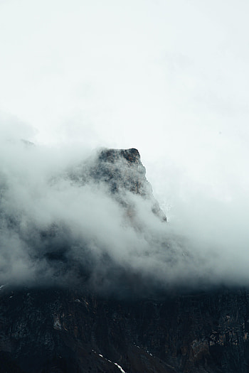 Nature, Mountains, Rock, Vertex, Top, Fog HD phone wallpaper