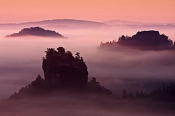 Mountains in Clouds, clouds, cool, mountains HD wallpaper