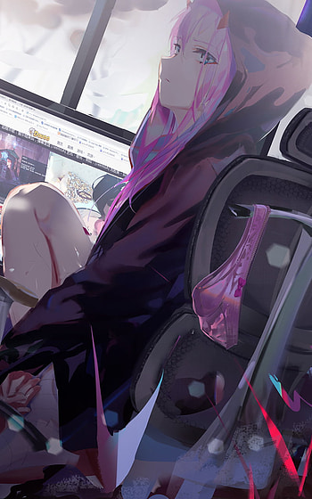 Zero Two — Neon Window (Darling in the FranXX), Zero Two (Darling in the FranXX), Anime, Darling in the FranXX HD phone wallpaper