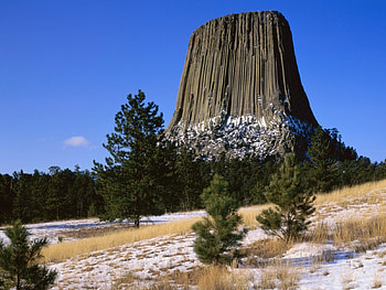 Nature, Trees, Mountain, Wyoming, Devils Tower National Monument HD wallpaper