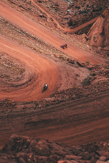 Nature, View From Above, Road, Cyclists HD phone wallpaper