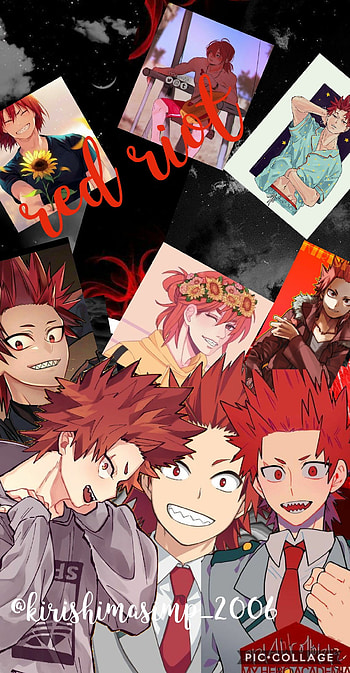 Red riot, eijiro, eijiro kirishima, mha, black, bnha, class 1a, cute, kirishima, anime HD phone wallpaper