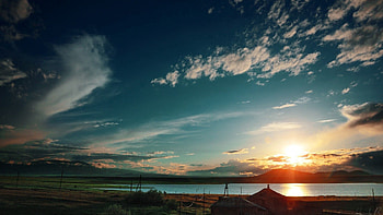 Nature, Sunset, Sky, Clouds, Shine, Light HD wallpaper