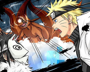 Menma & Naruto, headband, mask, uzumaki naruto, menma, fox, kyuubi, road to ninja, anime, shinobi, naruto, naruto uzumaki HD wallpaper