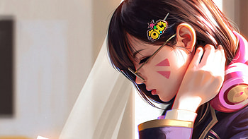 Dva Overwatch Reading Book, dva-overwatch, overwatch, games, artwork, artist, digital-art, deviantart HD wallpaper