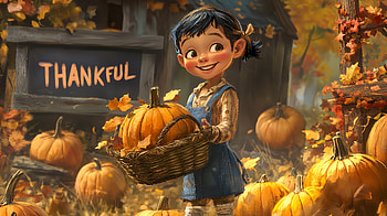Thankful Harvest: A Celebration of Autumn, pumpkin, Autumn, girl, harvest HD wallpaper