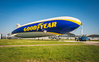Goodyear Blimp, airship, dirigible, air transport, Goodyear Tire and Rubber Company HD wallpaper