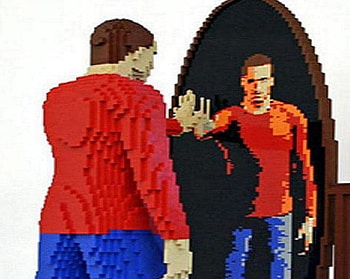 Looking in the mirror, lego, realistic, reflection, awesome HD wallpaper
