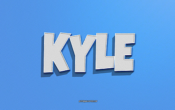 Kyle, blue lines background, with names, Kyle name, male names, Kyle greeting card, line art, with Kyle name HD wallpaper