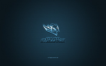 Salt Lake Stallions, American football club, blue logo, blue carbon fiber background, AAF, American football, Salt Lake City, USA, Alliance of American Football, Salt Lake Stallions logo HD wallpaper