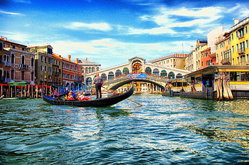 Rialto beautiful arch bridge, Venice city Italy, Mediterranean cruise, European city breaks HD wallpaper