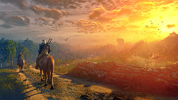 Witcher 3: Wild Hunt — Sunset | Geralt's Ride | Wild Hunt Horizon, The Witcher 3: Wild Hunt HD wallpaper