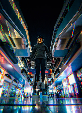 Miscellanea, Miscellaneous, Man, Mask, Glitch, Hood HD phone wallpaper