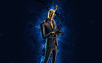 Goopy Shadow Chaos Double Agent, , blue neon lights, Fortnite Battle Royale, Fortnite characters, Goopy Shadow Chaos Double Agent Skin, Fortnite, Goopy Shadow Chaos Double Agent Fortnite HD wallpaper